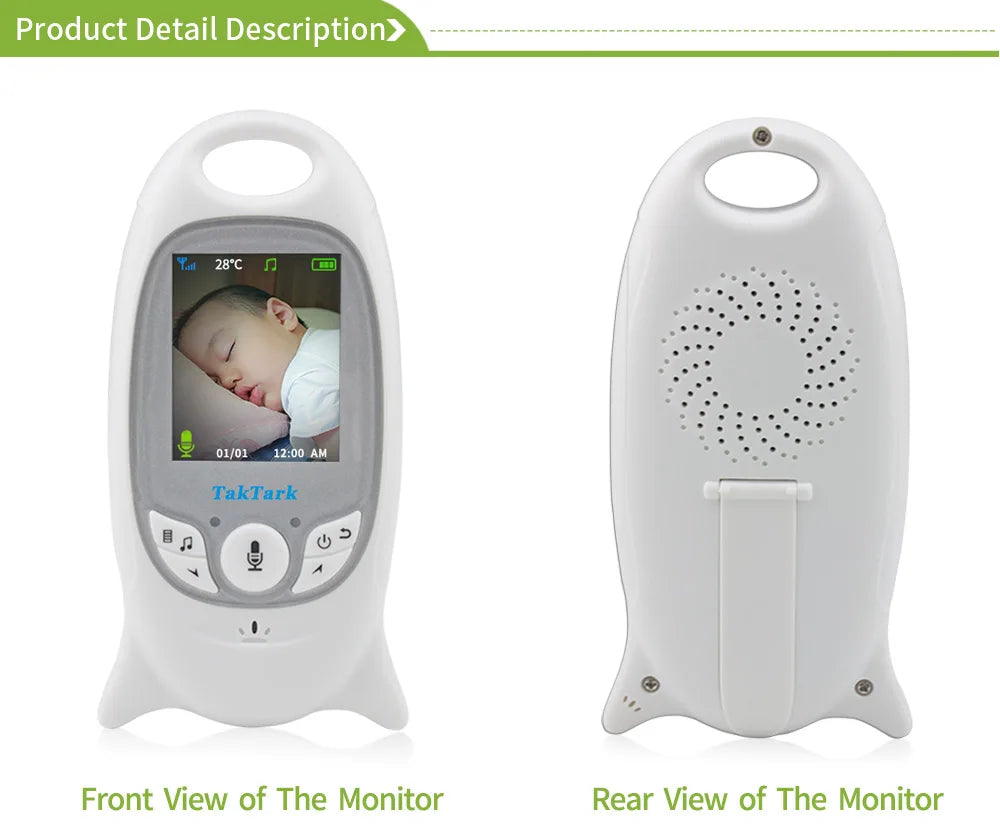 Wireless Video Baby Monitor 2.0 2.8 inch Color  Security Camera 2 Way Talk Night Vision IR LED Temperature Monitoring 8 Lullaby