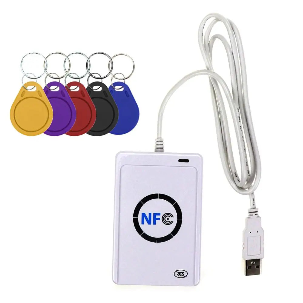 NFC ACR122U RFID smart card Reader Writer Copier Duplicator writable clone software USB S50 13.56mhz ISO 14443+5pcs UID Tag