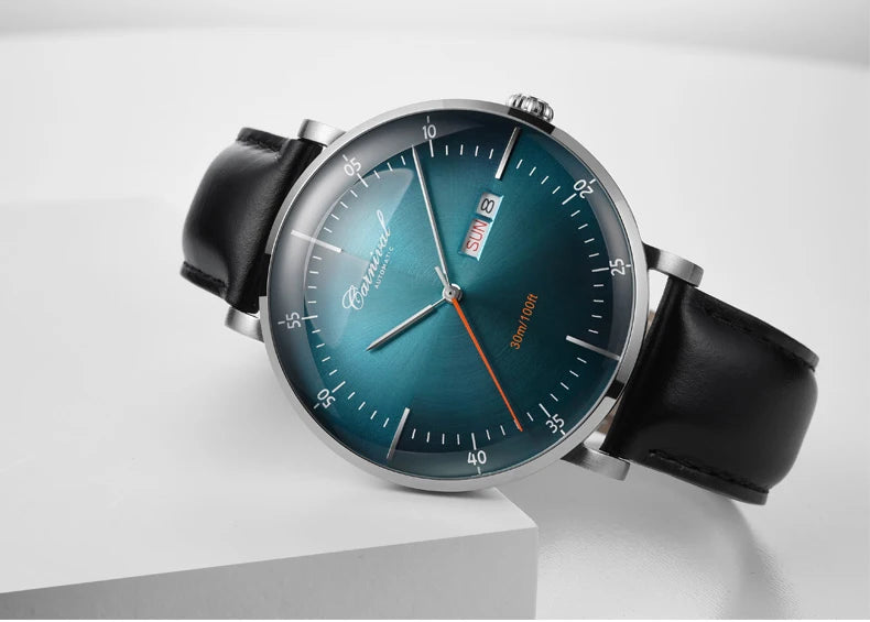 MIYOTA Movement Mechanical Watches Top Brand CARNIVAL Fashion Automatic Watch Men Calendar Week Waterproof Leather Band Sapphire