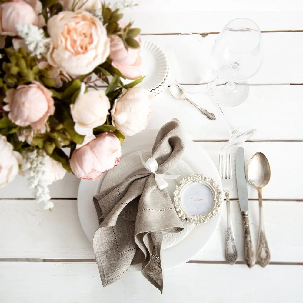 12 Pieces White Napkins Hemstitched Cocktail Napkin For Party Wedding Table Cloth Linen Napkins Fabric Cotton Dinner Napkin