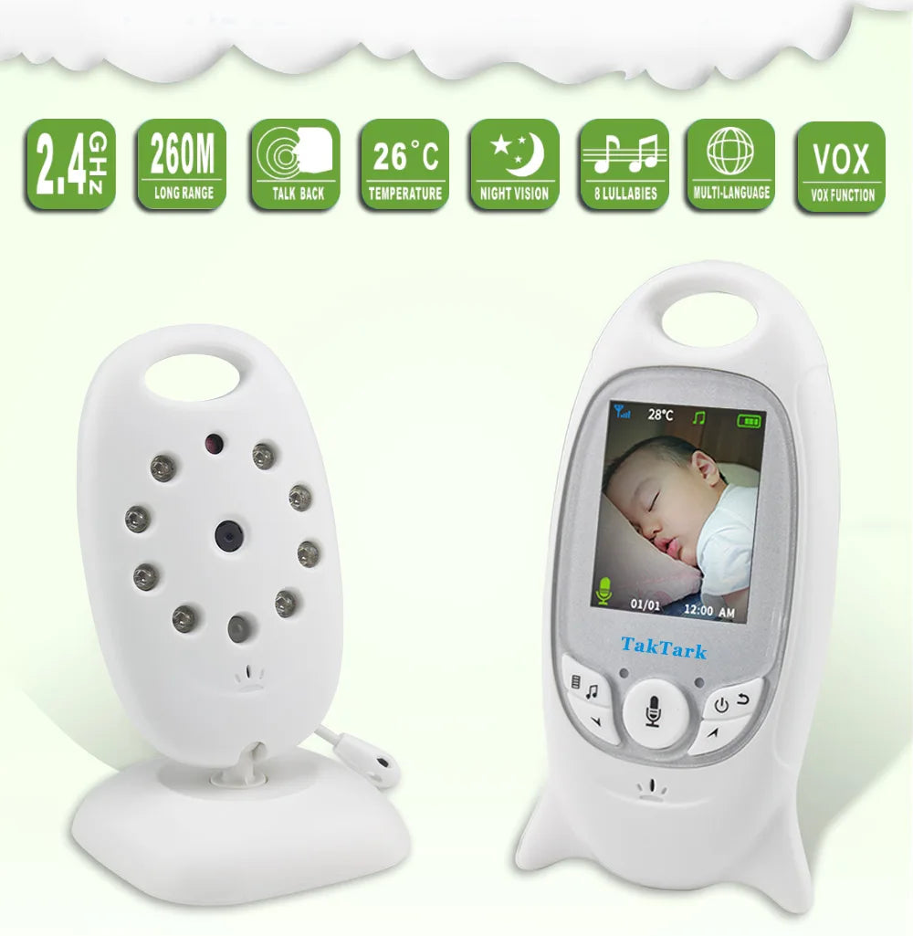 Wireless Video Baby Monitor 2.0 2.8 inch Color  Security Camera 2 Way Talk Night Vision IR LED Temperature Monitoring 8 Lullaby