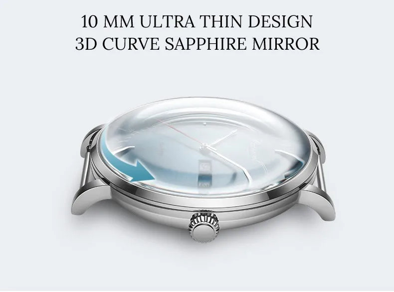 MIYOTA Movement Mechanical Watches Top Brand CARNIVAL Fashion Automatic Watch Men Calendar Week Waterproof Leather Band Sapphire