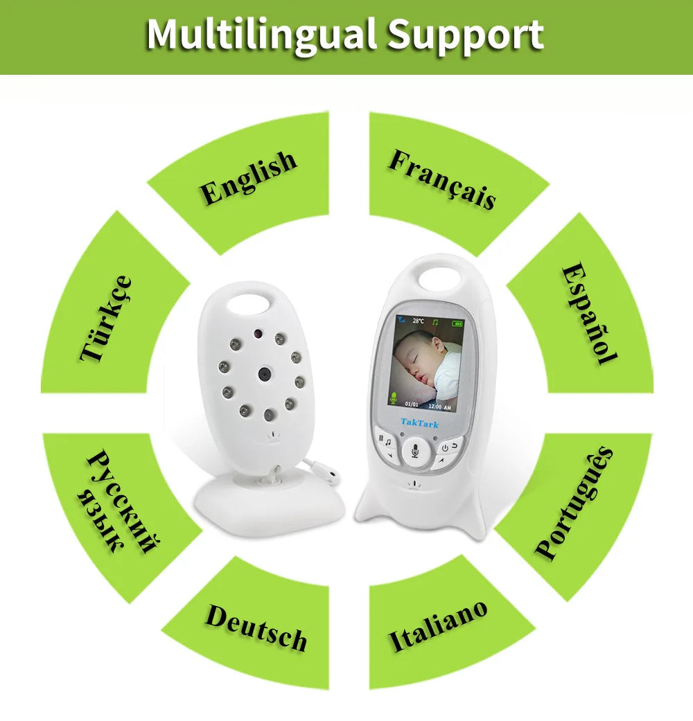 Wireless Video Baby Monitor 2.0 2.8 inch Color  Security Camera 2 Way Talk Night Vision IR LED Temperature Monitoring 8 Lullaby
