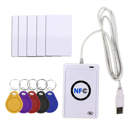 NFC ACR122U RFID smart card Reader Writer Copier Duplicator writable clone software USB S50 13.56mhz ISO 14443+5pcs UID Tag