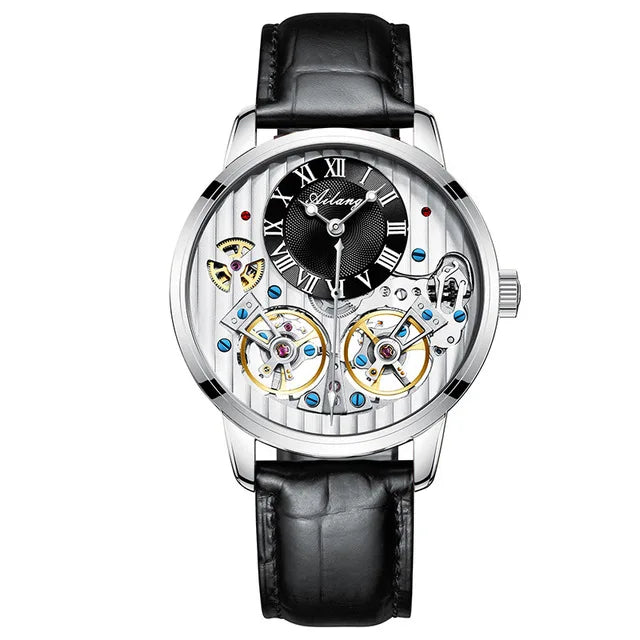 Montre de luxe AILANG pour homme, marque haut de gamme, automatique, lumineuse, noire, double tourbillon, étanche, mécanique, Relogio