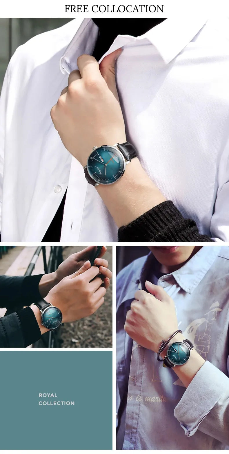 MIYOTA Movement Mechanical Watches Top Brand CARNIVAL Fashion Automatic Watch Men Calendar Week Waterproof Leather Band Sapphire