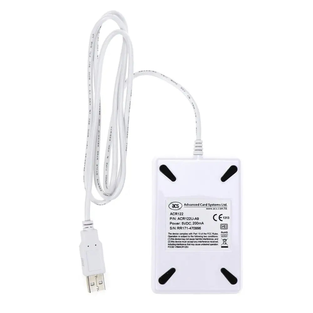 NFC ACR122U RFID smart card Reader Writer Copier Duplicator writable clone software USB S50 13.56mhz ISO 14443+5pcs UID Tag