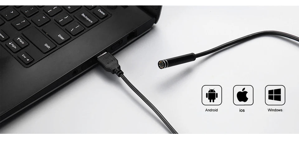 KERUI 1200P/720P WLAN Endoskop Wasserdichte Inspektions-Schlangenkamera USB Boreskop für Autos für iPhone & Android Smartphone