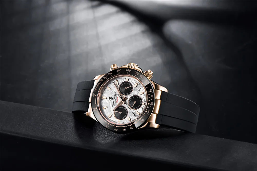 PAGANI DESIGN 2025 NEW 1664 Meteorite Dial Men's Watches Luxury Sapphire Quartz watch for men Sport Chronograph men Reloj Hombre