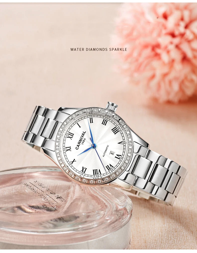 CARNIVAL Women Watches Mechanical Watch Luxury Bracelet Wrist Wristwatch Elegant Ladies Automatic Clock Watch Relogio Feminino