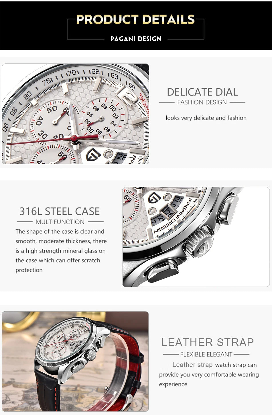 PAGANI DESIGN New Men Quartz Watches Luxury Brands Fashion Movement Military Watches Leather Quartz Watches Relogio Masculino