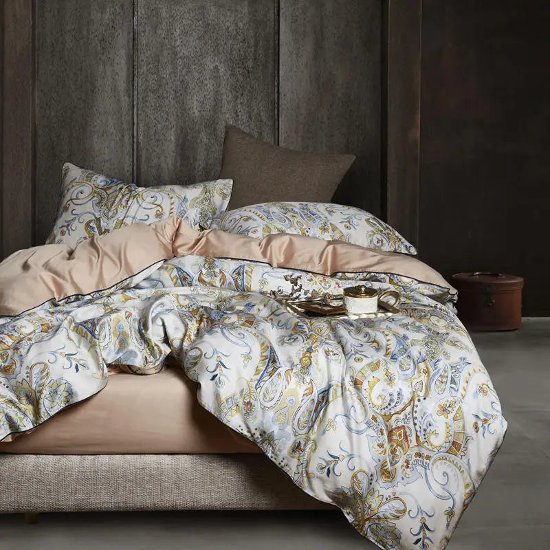 HD printed Birds Branch printed Premium Egyptian cotton Silky Soft Duvet Cover Family size US King Queen Size Bedding Set 4/6Pcs