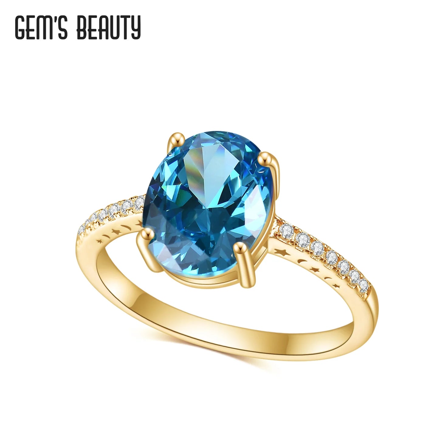 GEM'S BEAUTY Rose Gold Filled Sterling Silver Natural Morganite Rings Oval Cut Handmade Romantic For Women Engagement Rings