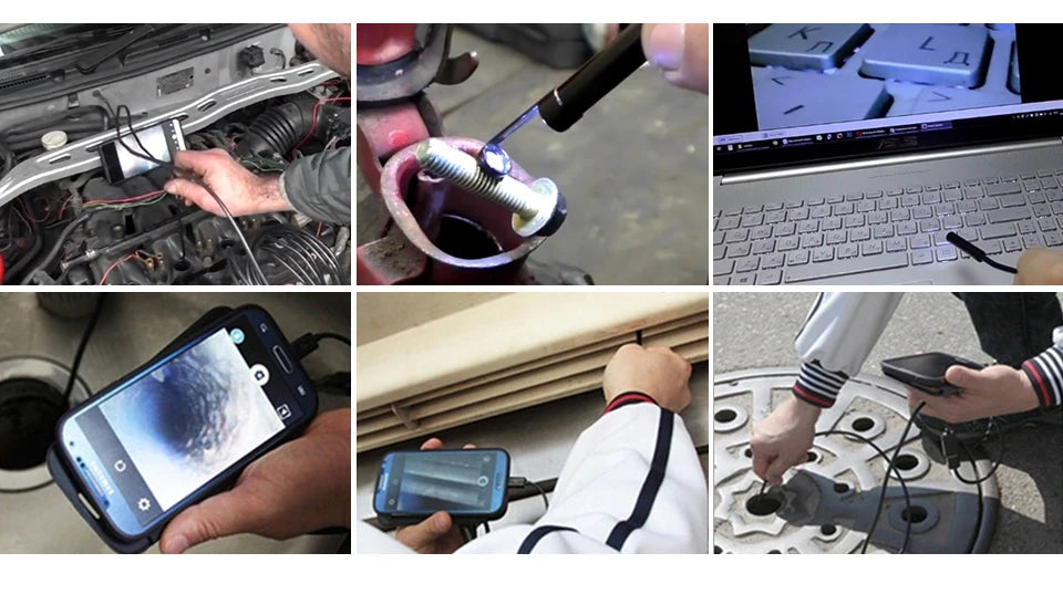 KERUI 1200P/720P WLAN Endoskop Wasserdichte Inspektions-Schlangenkamera USB Boreskop für Autos für iPhone & Android Smartphone