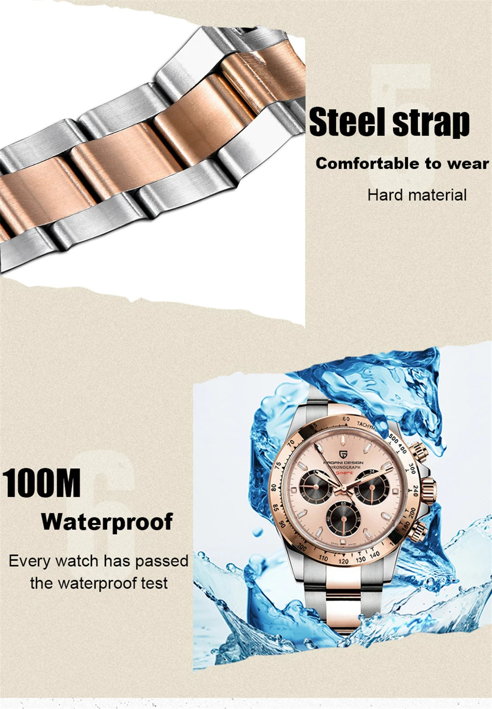 2025 New PAGANI Design Top Brand Men's Sports Quartz Watches Sapphire Stainless Steel Waterproof Chronograph Luxury Reloj Hombre