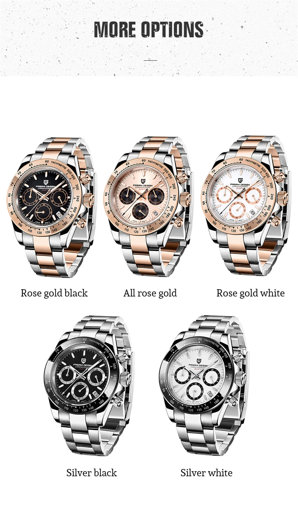 2025 New PAGANI Design Top Brand Men's Sports Quartz Watches Sapphire Stainless Steel Waterproof Chronograph Luxury Reloj Hombre