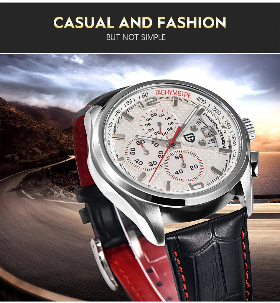 PAGANI DESIGN New Men Quartz Watches Luxury Brands Fashion Movement Military Watches Leather Quartz Watches Relogio Masculino