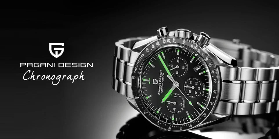 PAGANI DESIGN 2025 New V6 Moon Watches Men Luxury Quartz Watch For Men Speed Sport Chronograph AR Sapphire crystal Wristwatch