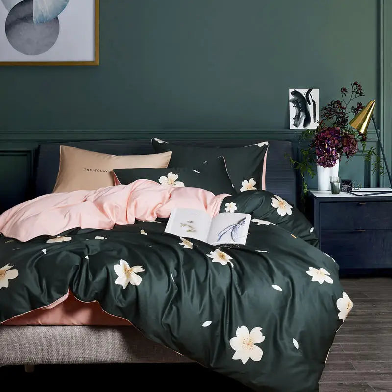 HD printed Birds Branch printed Premium Egyptian cotton Silky Soft Duvet Cover Family size US King Queen Size Bedding Set 4/6Pcs