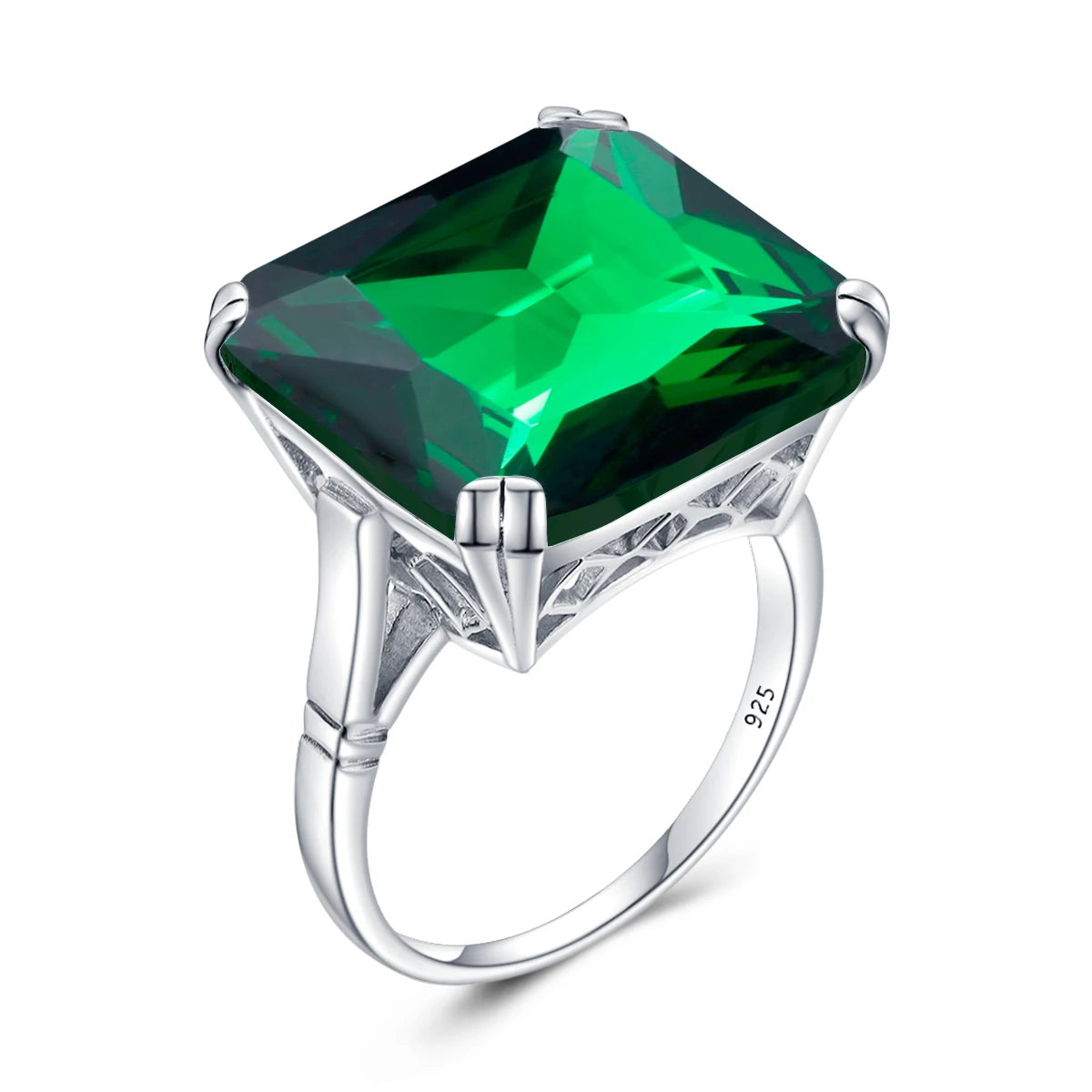 Original 925 Sterling Silver Aquamarine Gemstone Ring For Women Vintage Sparkling Birthstone Square Big Stone Jewelry Handmade