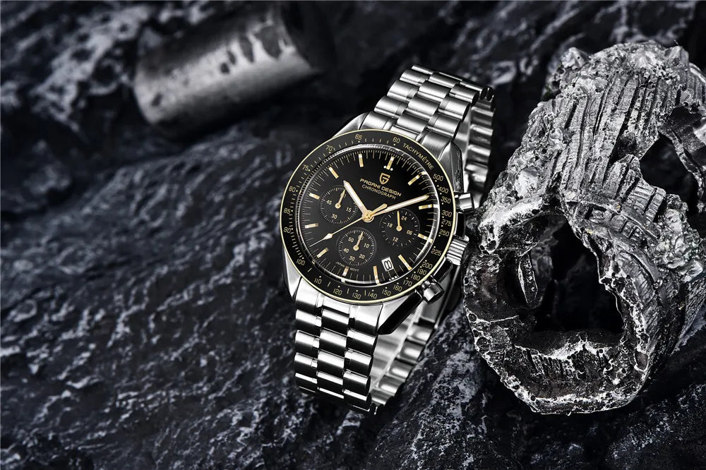 PAGANI DESIGN 2025 New Men's Watches Top Brand Luxury Quartz Watch For Men Date Speed Chronograph VK63 Stainless steel PD-1701