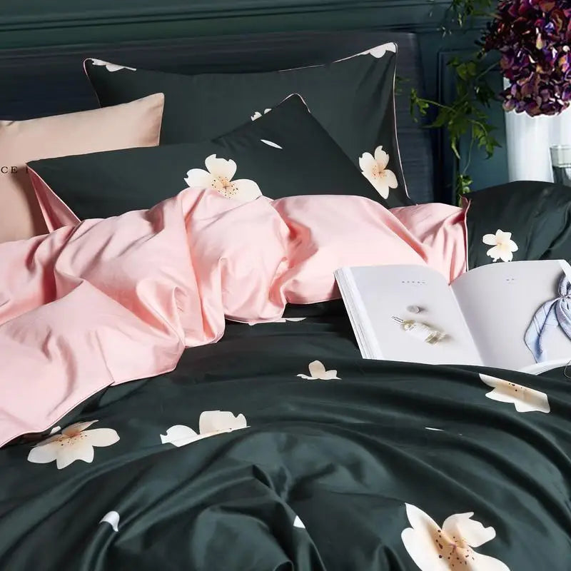 HD printed Birds Branch printed Premium Egyptian cotton Silky Soft Duvet Cover Family size US King Queen Size Bedding Set 4/6Pcs