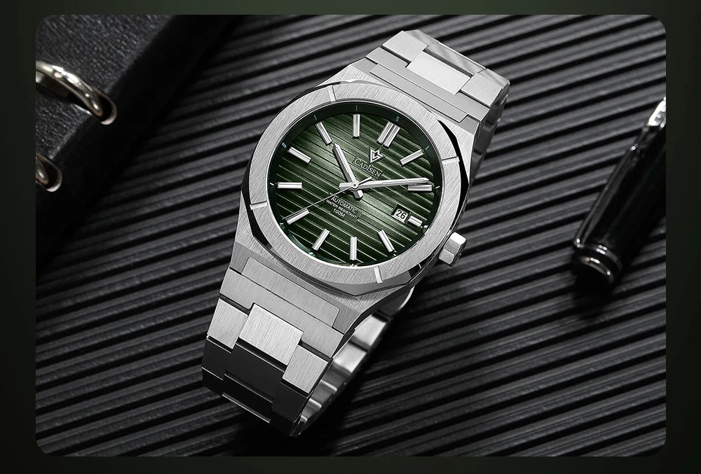 CADISEN Diver Watch Retro Luxury Sapphire MIYOTA 8215 German Designer Men Automatic Mechanical Watches 10Bar Waterproof Luminous