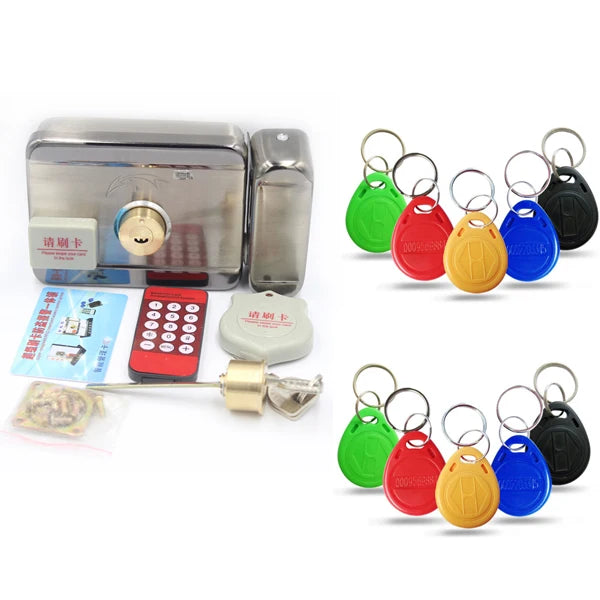 DC12V Electric lock Gate Lock Access Control System Electronic Integrated RFID Door Rim Lock Bidirectional Access Control Lock