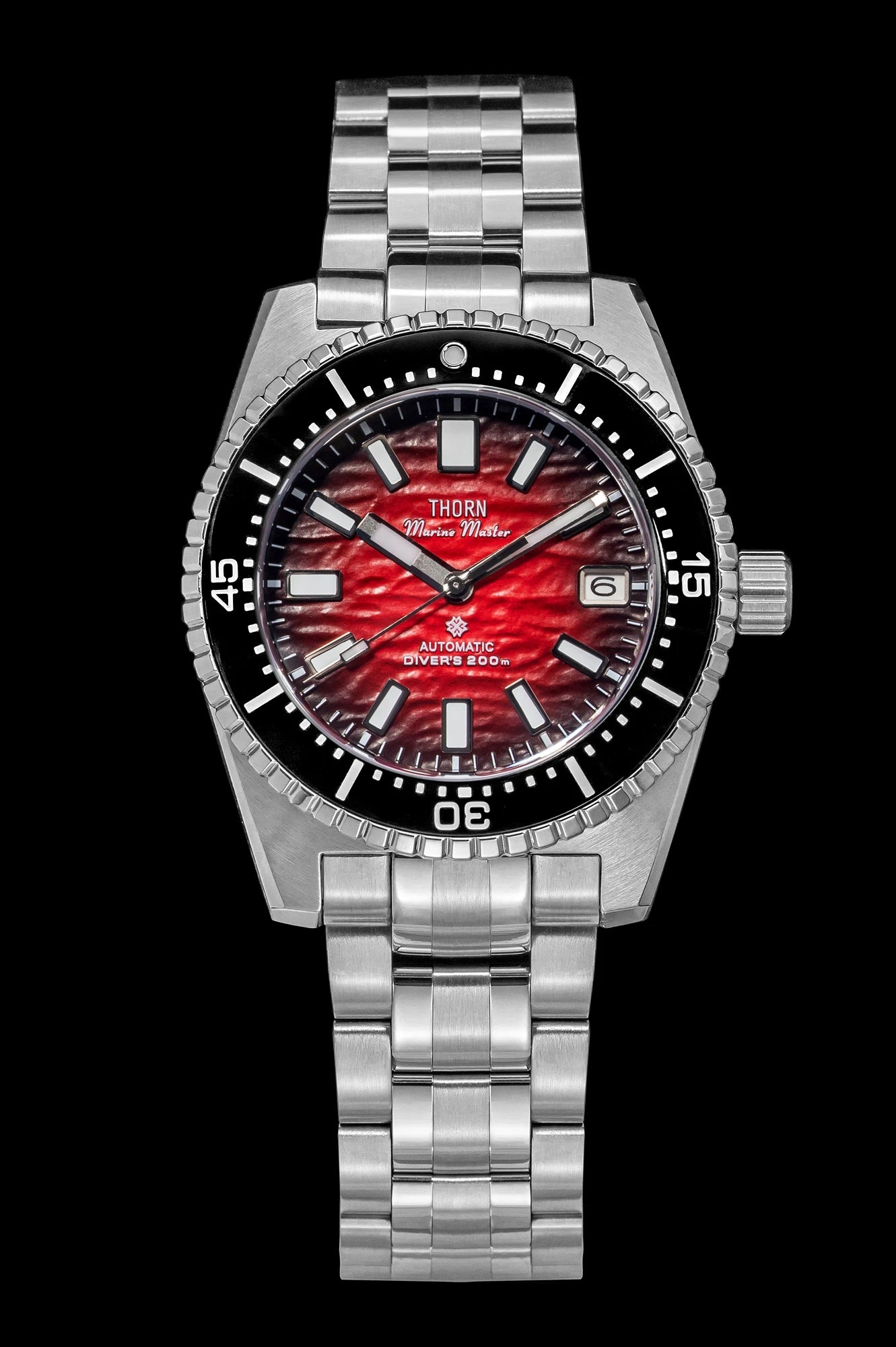 THORN Fully Automatic Nh35a Mechanical Movement 316L Stainless Steel Sapphire Watch Mirror Transparent Back Cover 20BAR Water