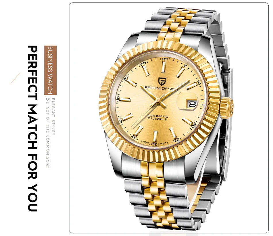 2025 New PAGANI DESIGN PD-1645 V3 Men's Mechanical Watches Business Sapphire Glass Automatic 42MM Stainless Steel Watch for Men