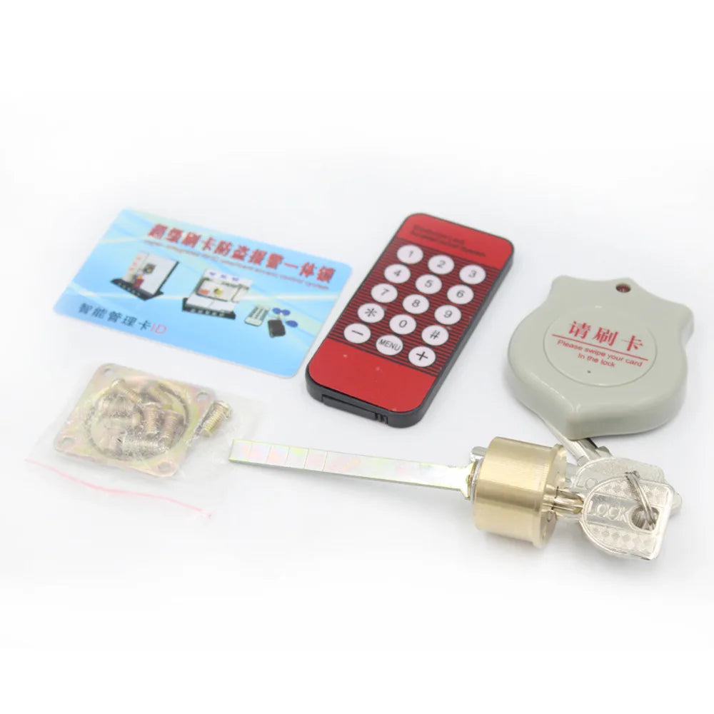 DC12V Electric lock Gate Lock Access Control System Electronic Integrated RFID Door Rim Lock Bidirectional Access Control Lock