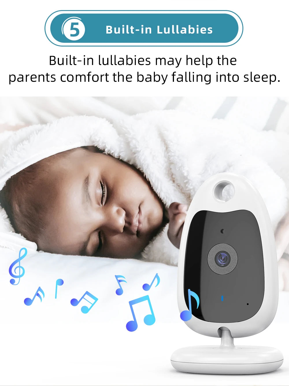 Wireless Video Baby Monitor 2.0 2.8 inch Color  Security Camera 2 Way Talk Night Vision IR LED Temperature Monitoring 8 Lullaby