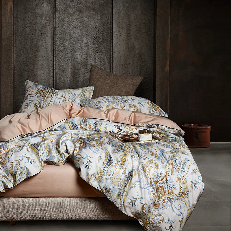 HD printed Birds Branch printed Premium Egyptian cotton Silky Soft Duvet Cover Family size US King Queen Size Bedding Set 4/6Pcs