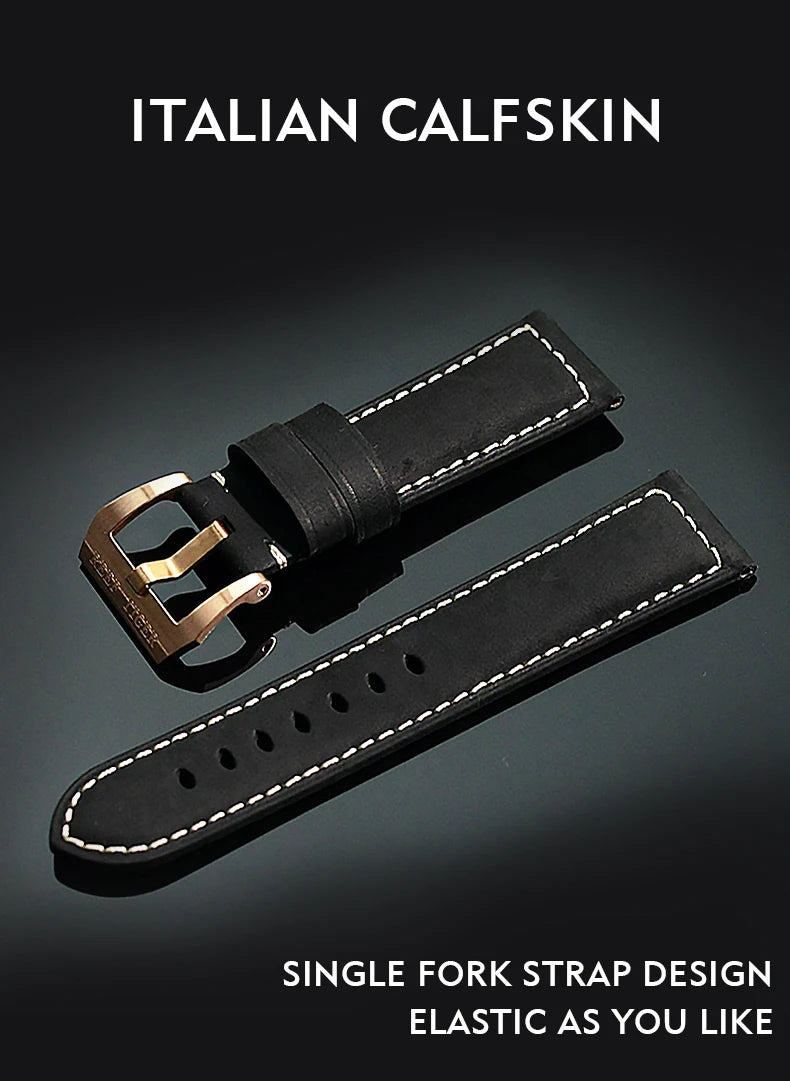 Reef Tiger/RT Luxury Brand Blue Military Watch Men Leather Strap Steel Automatic Watch Waterproof Relogio Masculino RGA3503