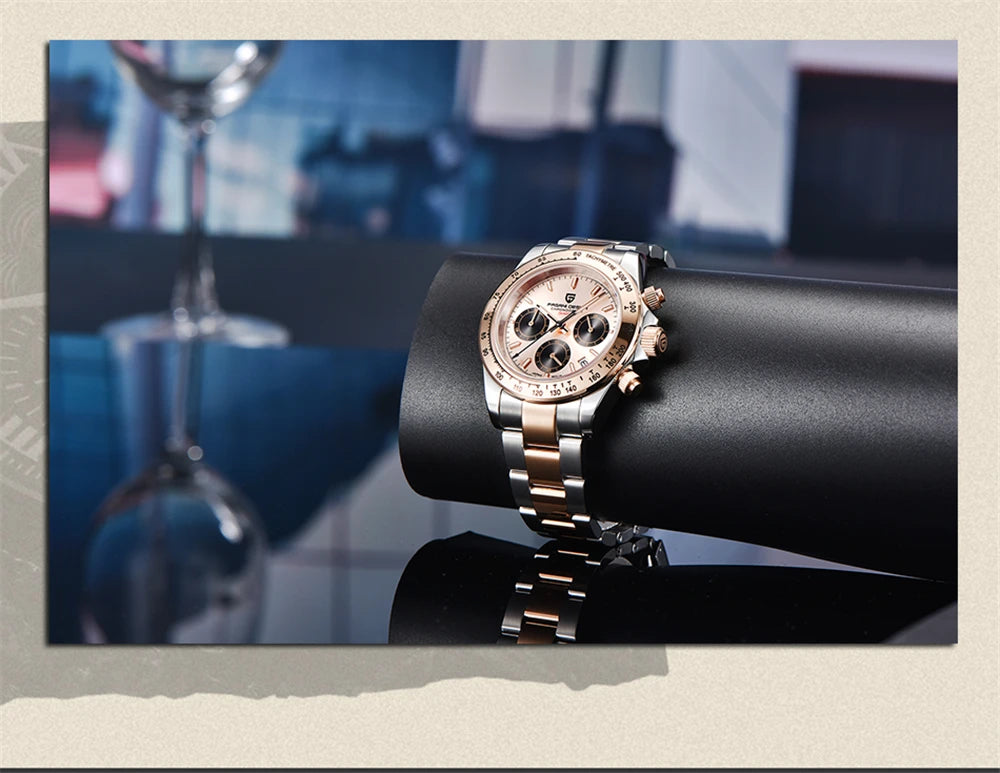 2025 New PAGANI Design Top Brand Men's Sports Quartz Watches Sapphire Stainless Steel Waterproof Chronograph Luxury Reloj Hombre