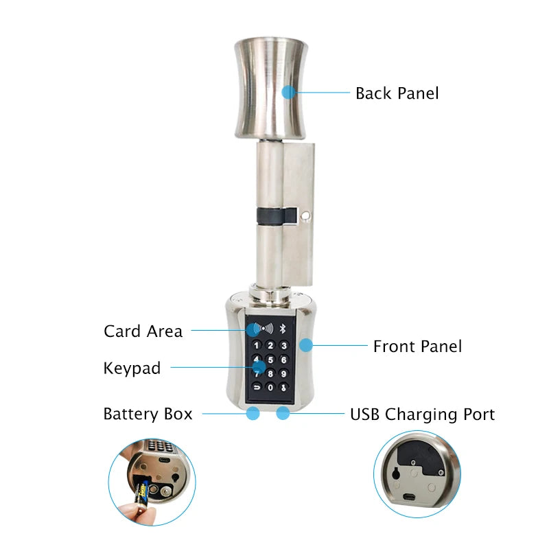 Smart Lock DIY keyless double replacement cylinder lock TT lock app WiFi euro cylinder smart locks