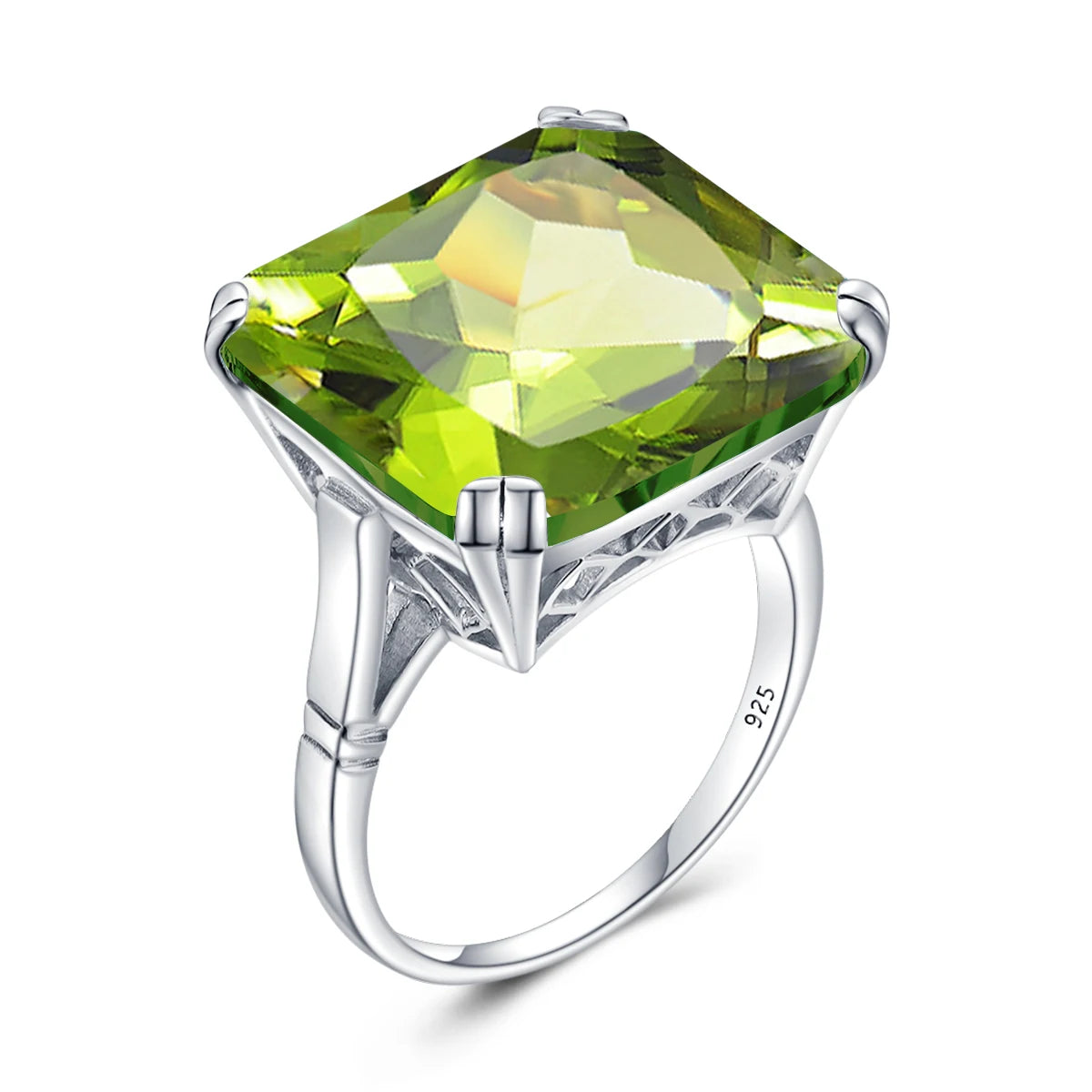 Original 925 Sterling Silver Aquamarine Gemstone Ring For Women Vintage Sparkling Birthstone Square Big Stone Jewelry Handmade