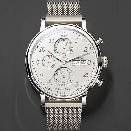 LOBINNI Luxury Brand Switzerland Perpetual Calendar Automatic Mechanical Men's Watches Sapphire Multi-function Clock L13019-8