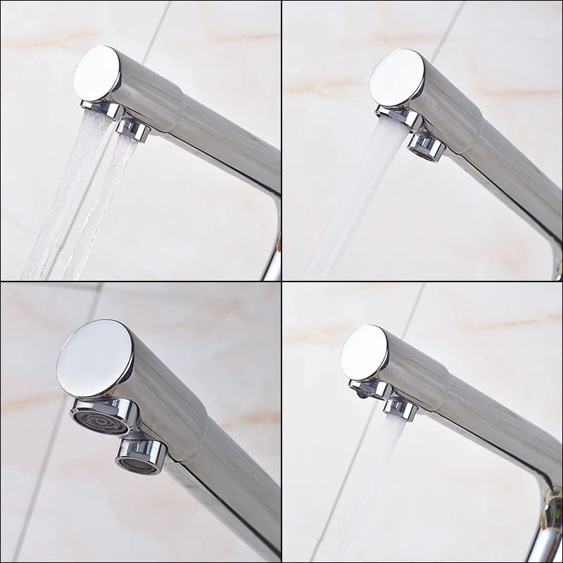 Rozin Chrome Brass Purified Water Kitchen Faucet Mixer Tap and Pure Water Filter Faucet Deck Mounted Dual Handles Hot Cold Taps