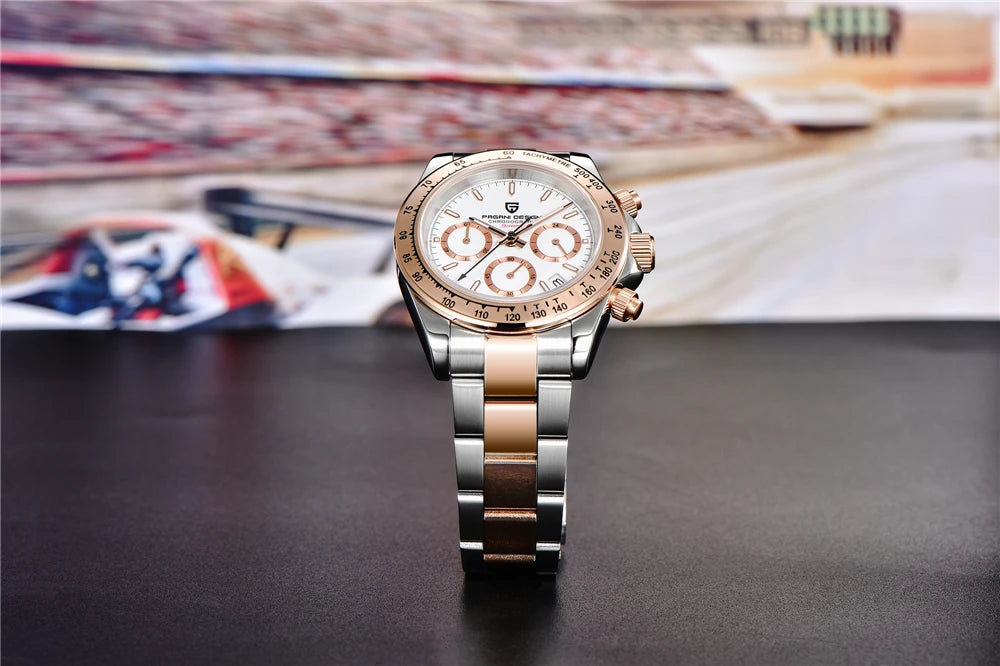 2025 New PAGANI Design Top Brand Men's Sports Quartz Watches Sapphire Stainless Steel Waterproof Chronograph Luxury Reloj Hombre