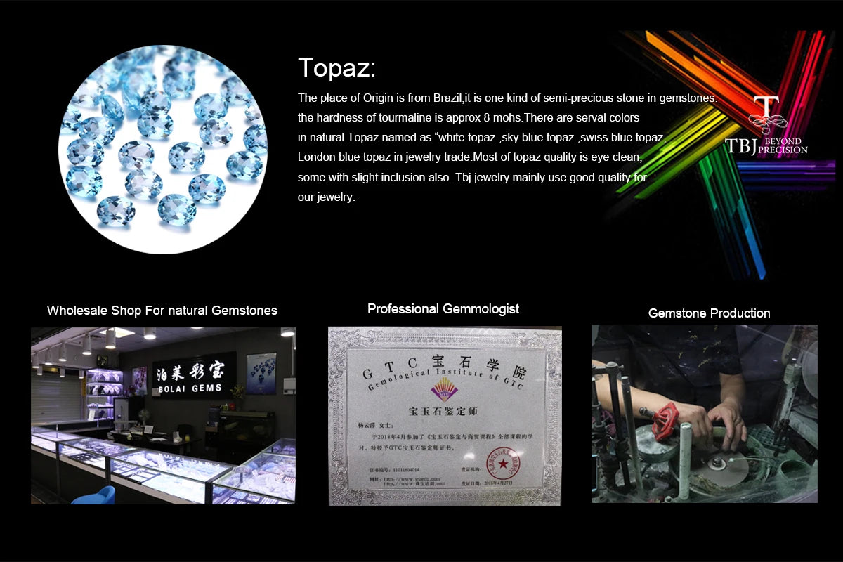 Earrings Trendy Drop Shape Natural Sky Blue Topaz jewelry set 925 Sterling Silver for Women Light Luxury Birthday Party Fine Jewelry Gift