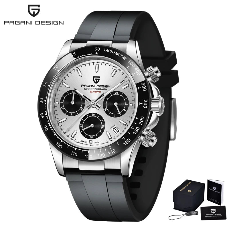 PAGANI DESIGN 2025 NEW 1664 Meteorite Dial Men's Watches Luxury Sapphire Quartz watch for men Sport Chronograph men Reloj Hombre