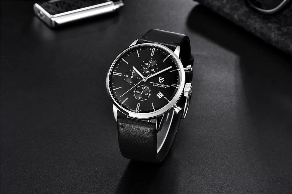 PAGANI DESIGN New Men Watches Multi time zone Quartz Business watch Auto Date Men Watches Japan Movt Watch Men Chronograph Gift