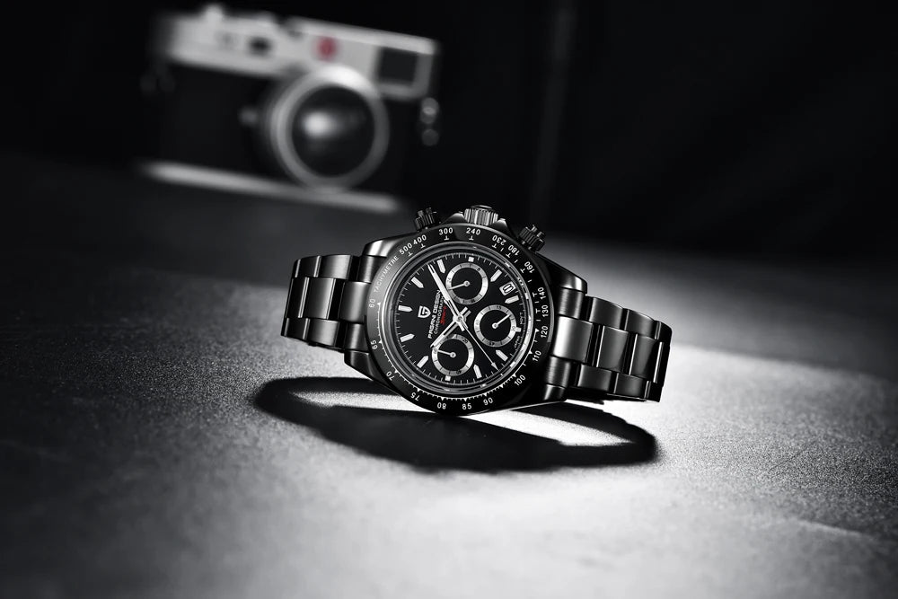 PAGANI DESIGN 2023 New Black Mens Watches Brand Luxury Quartz Watch For Men Chronograph Sports Waterproof Luminous Reloj Hombre