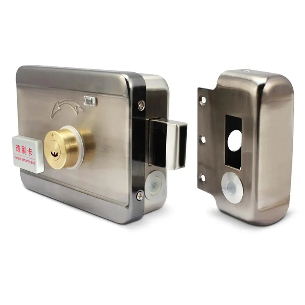 DC12V Electric lock Gate Lock Access Control System Electronic Integrated RFID Door Rim Lock Bidirectional Access Control Lock