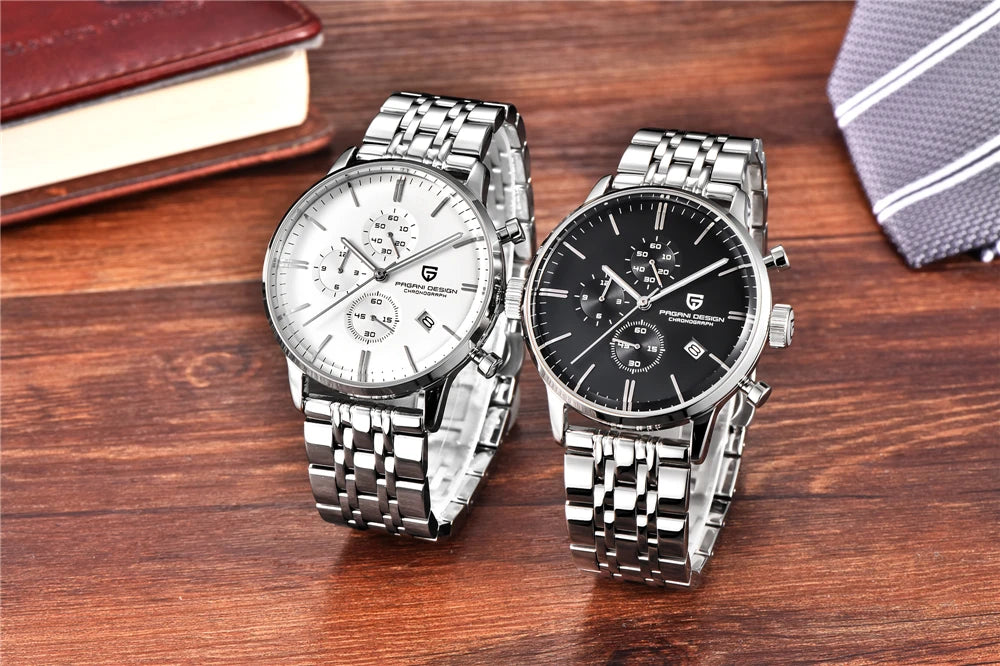PAGANI DESIGN New Men Watches Multi time zone Quartz Business watch Auto Date Men Watches Japan Movt Watch Men Chronograph Gift