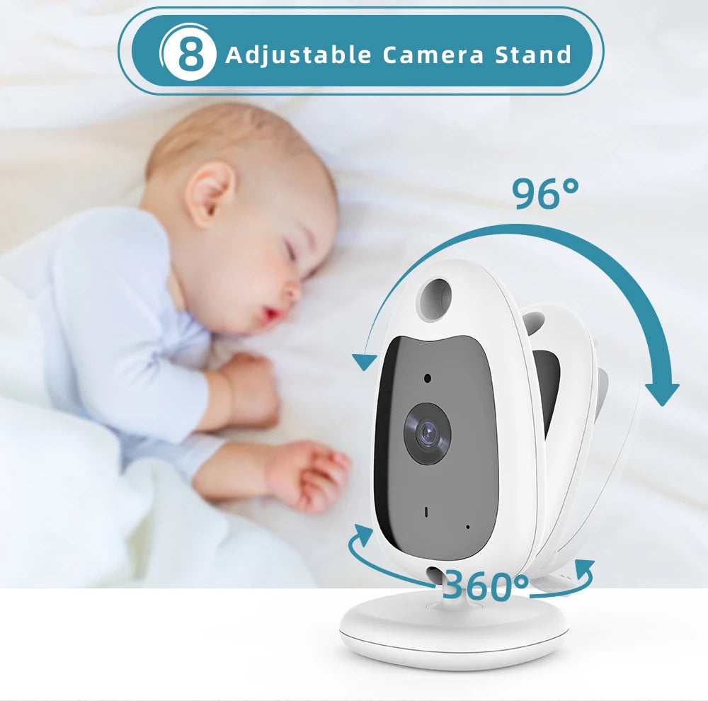 Wireless Video Baby Monitor 2.0 2.8 inch Color  Security Camera 2 Way Talk Night Vision IR LED Temperature Monitoring 8 Lullaby