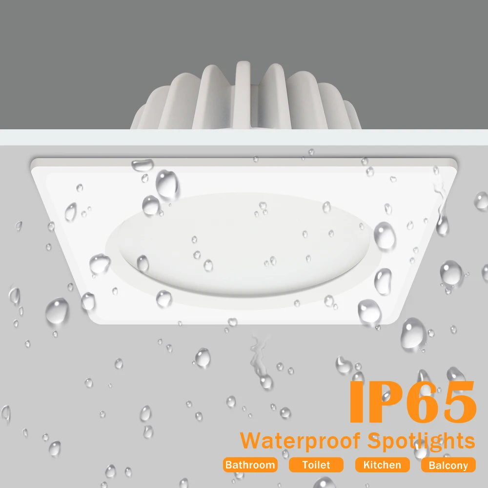 Waterproof LED Ceiling Lamp 7W 15W LED Recessed Ceiling Lights for Bathroom Spot Light Led Spotlight Fixture Kitchen Panel Light