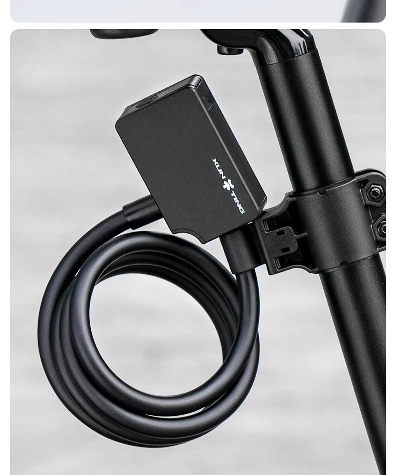 XUNTING Smart Fingerprint Bike Lock, App Control Keyless 10mm Steel Cable Anti-Theft Security for Bicycle Motorcycle E-Bike IP67