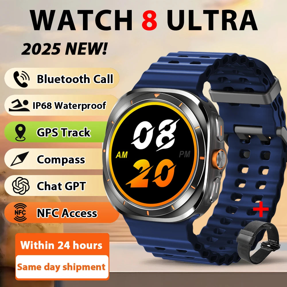 2026 New Watch8 Ultra Smart Watch Classic NFC Health Monitoring  Bluetooth Call 3ATM Waterproof HD Smartwatch For IOS Android